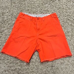 Polo Ralph Lauren Men’s Orange Cotton Shorts frayed hem 36 Waist